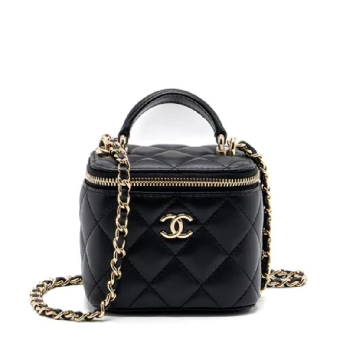 小物 CHANEL Chanel 小盒子黑色小羊皮:: Summercstore